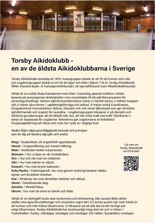 Torsby Aikidoklubb pressenterade i Torsby bladet